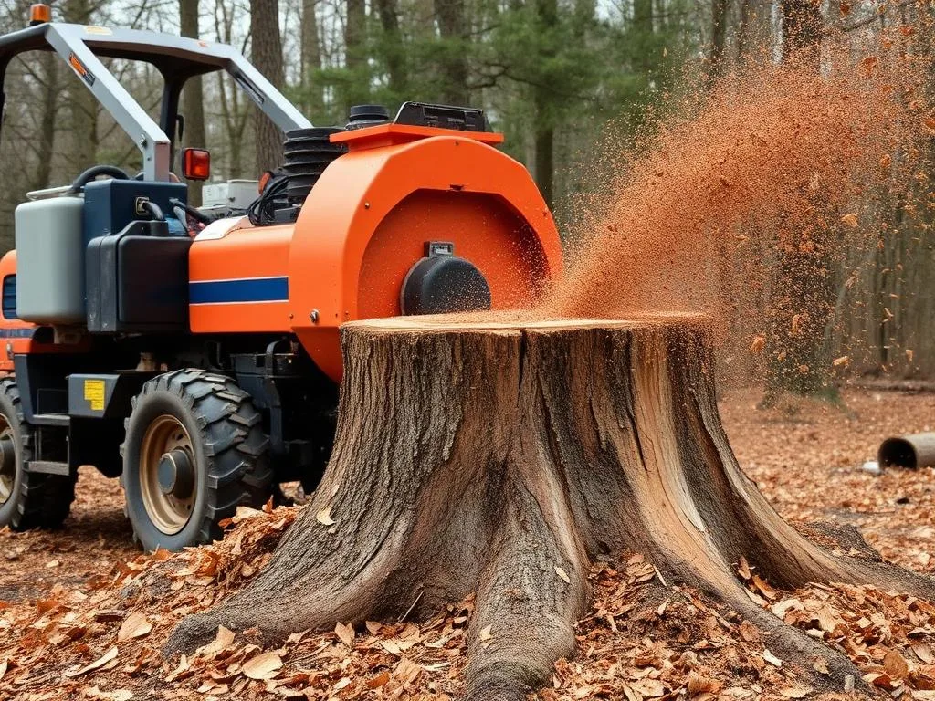Stump Grinding — macon tree service crew at work